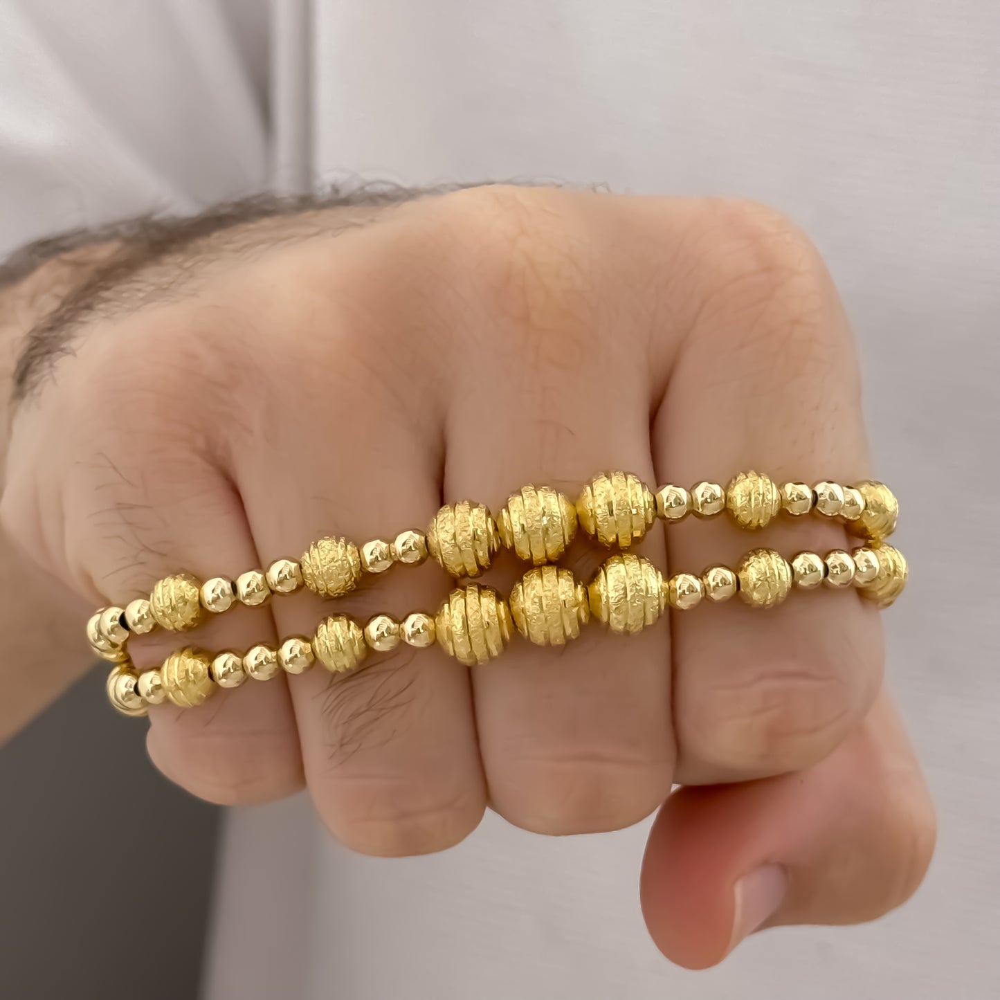 2 Pulseras para Parejas en Balin  Diamantado en Balin Liso de 4mm   Simbolo de Amor   en Oro Laminado 18k con Garantia de por vida